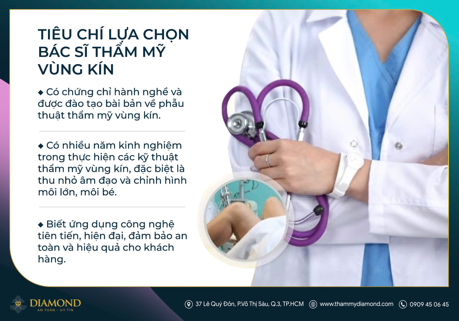 Tiêu chí lựa chọn bác sĩ Thẩm Mỹ Vùng Kín