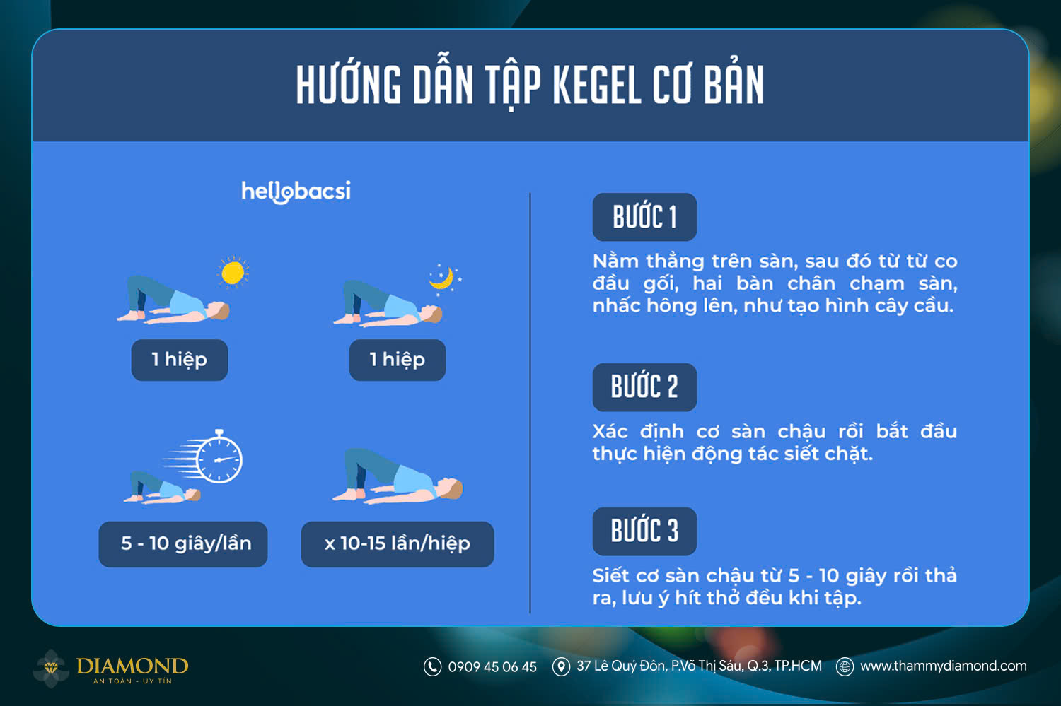 Hướng dẫn tập Kegel cơ bản